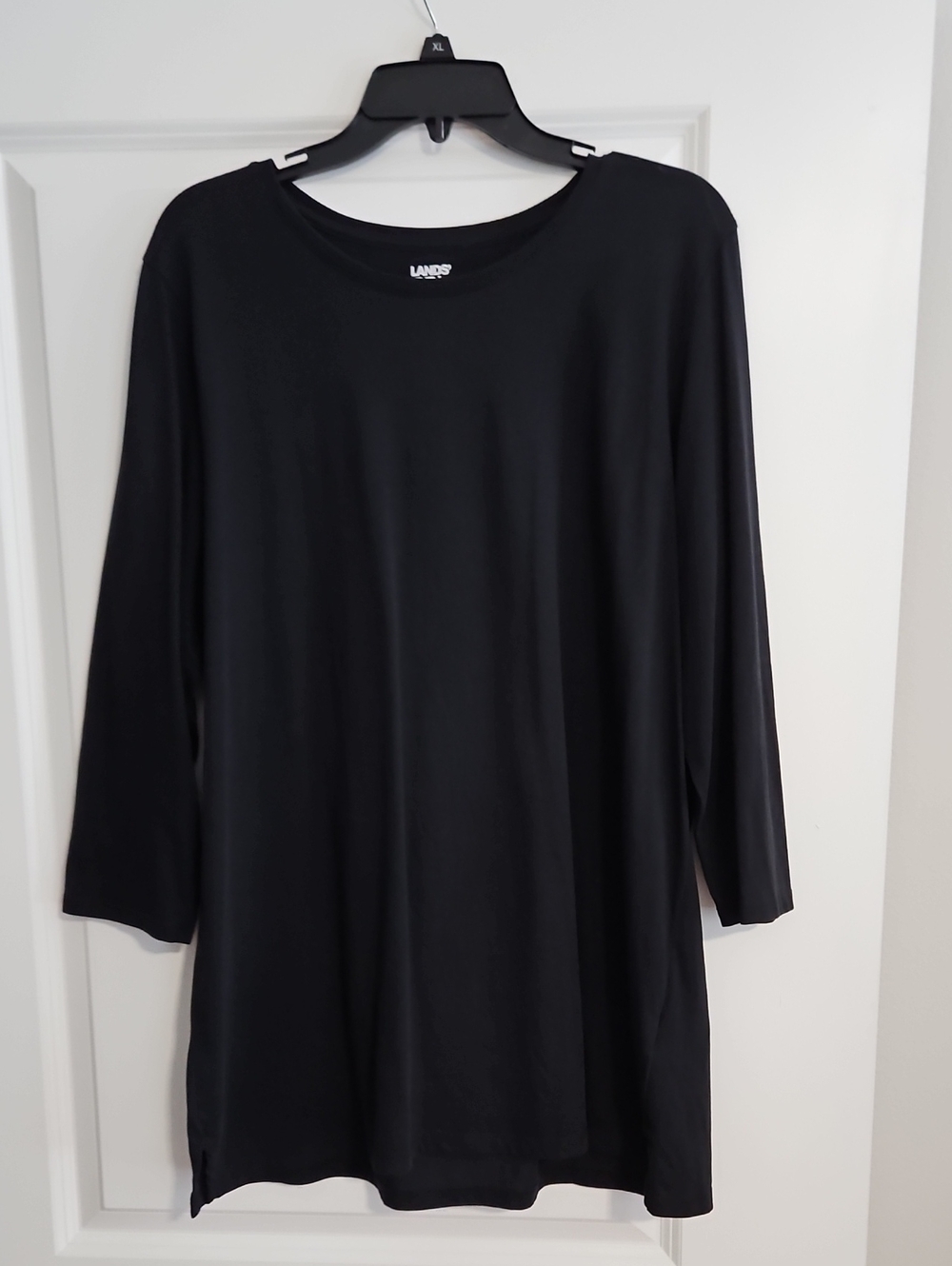 Lands' End Black 3/4-Sleeve Tunic